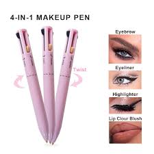 4 in 1 Makeup Pen, Lipstick, Eyeliner, Highlighter, Eyebrow Pencil, Waterproof Multifunctional Makeup Pen, 4 in 1 Makeup Pen for Lip and Eye Makeup