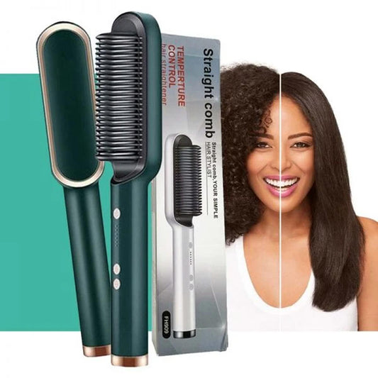 2 in 1 Hair Straightener and Curler - Professional Hair Straightener Brush and Comb for Salon-Quality Results - Hair Style Accessories for Girls