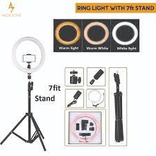 26cm Ring Light with 7ft Aluminium Tripod Stand & Mobile Holder (3 colors)